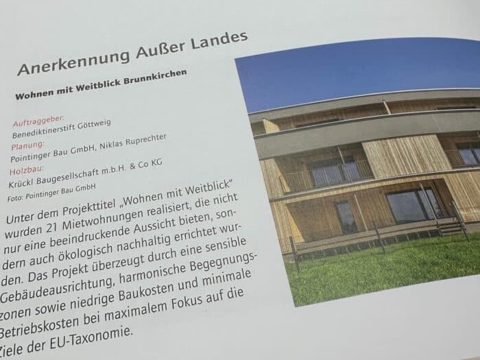 Anerkennung beim OÖ Holzbaupreis 2025